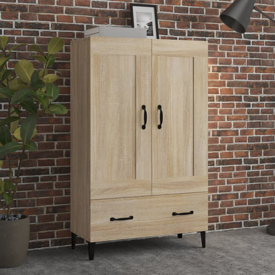 vidaXL Hoge kast 70x31x115 cm bewerkt hout sonoma eikenkleurig afbeelding 1
