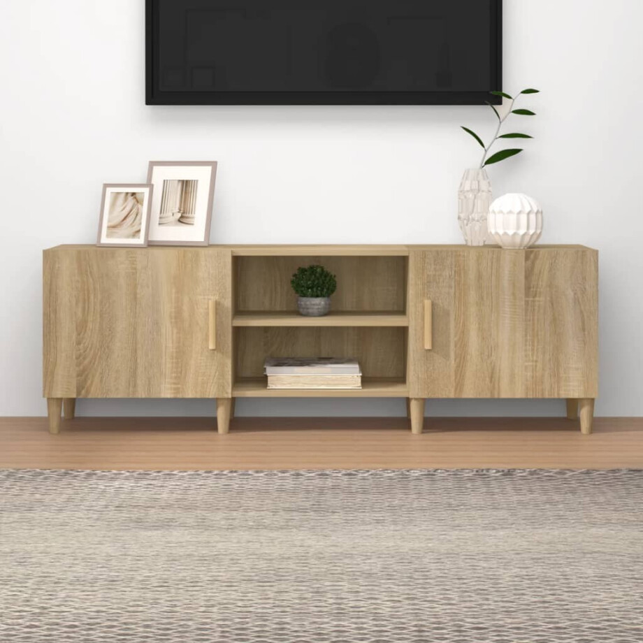 vidaXL Tv-meubel 150x30x50 cm bewerkt hout sonoma eikenkleurig afbeelding 1