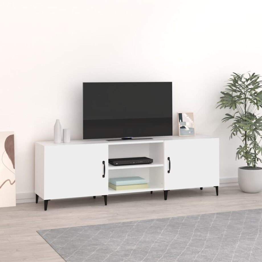 vidaXL Tv-meubel 150x30x50 cm bewerkt hout wit afbeelding 1