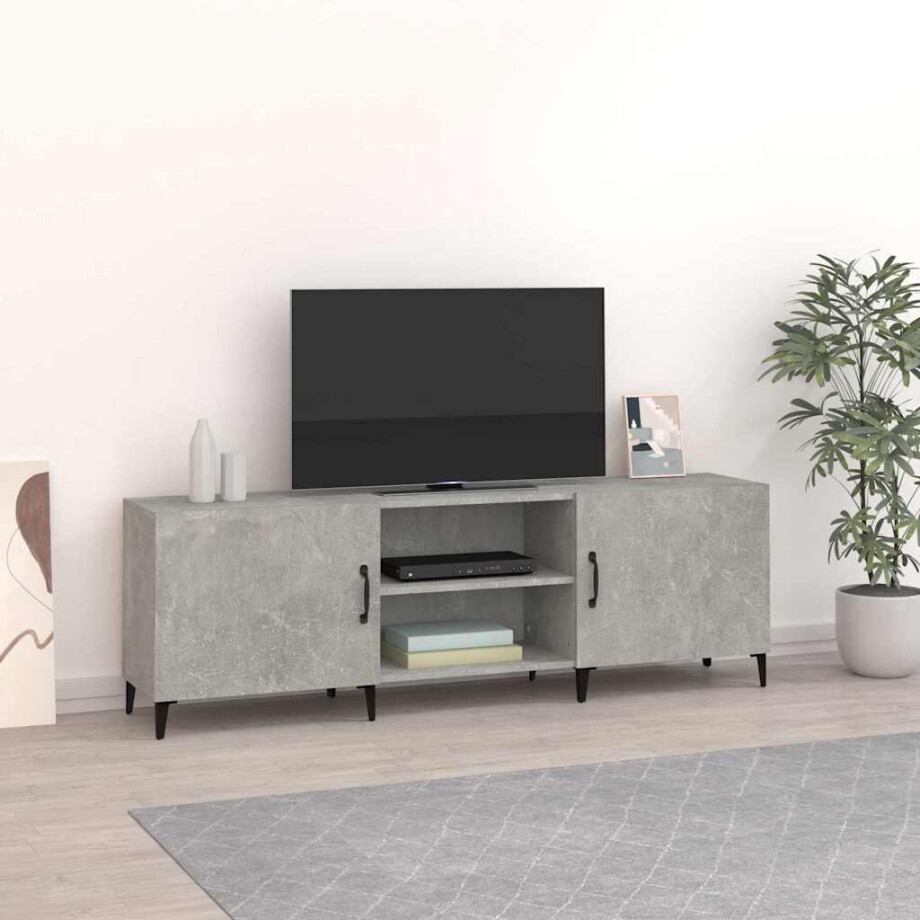 vidaXL Tv-meubel 150x30x50 cm bewerkt hout betongrijs afbeelding 1