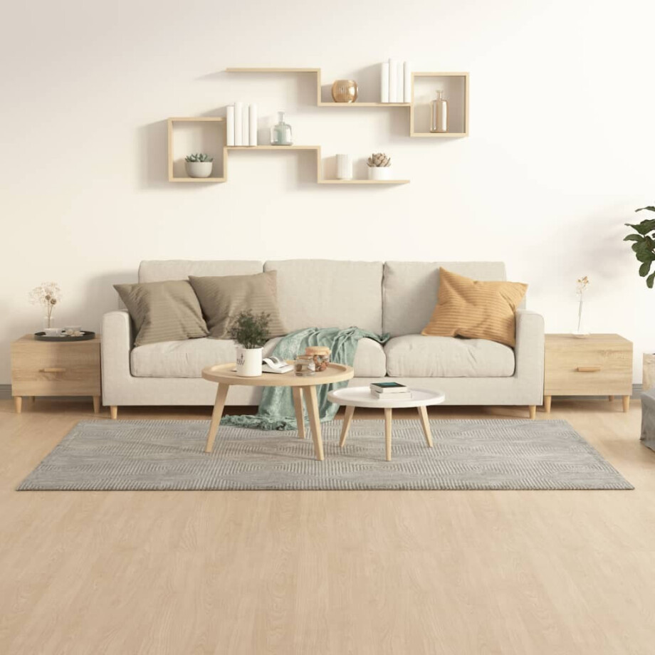 vidaXL Salontafels 2 st 50x50x40 cm bewerkt hout sonoma eikenkleurig afbeelding 1