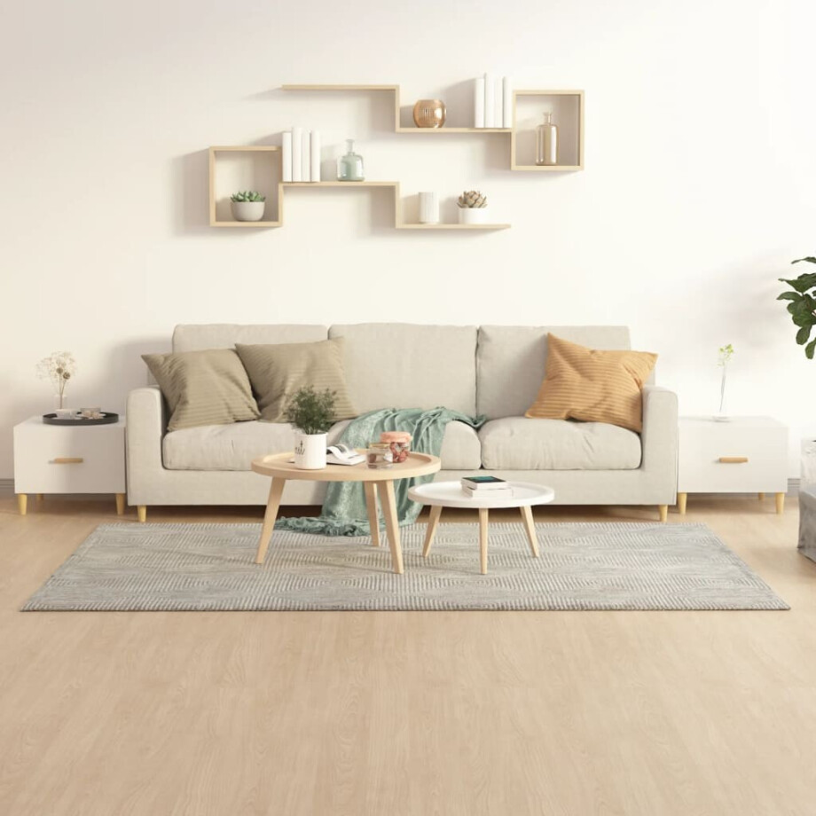 vidaXL Salontafels 2 st 50x50x40 cm bewerkt hout hoogglans wit afbeelding 1