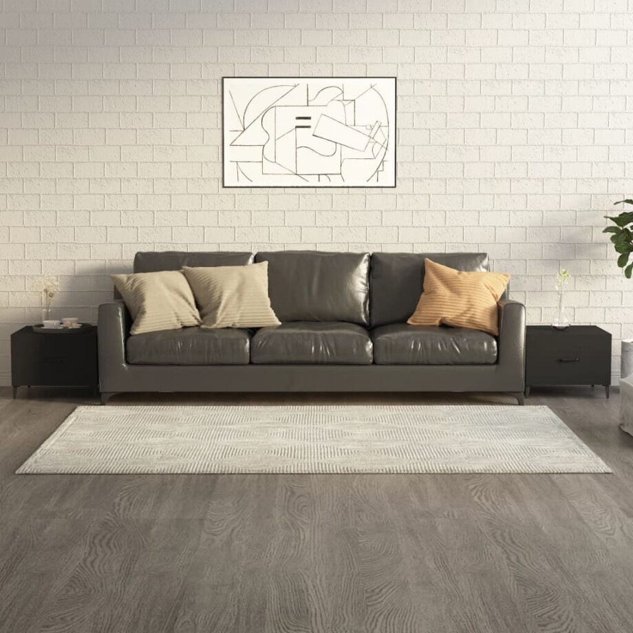 vidaXL Salontafel 2 st met metalen poten 50x50x40 cm zwart vidaXL Salontafel 2 st met metalen poten 50x50x40 cm zwart afbeelding 1