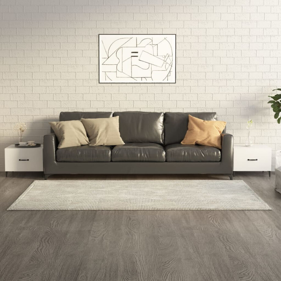 vidaXL Salontafels 2 st met metalen poten 50x50x40 cm hoogglans wit afbeelding 1