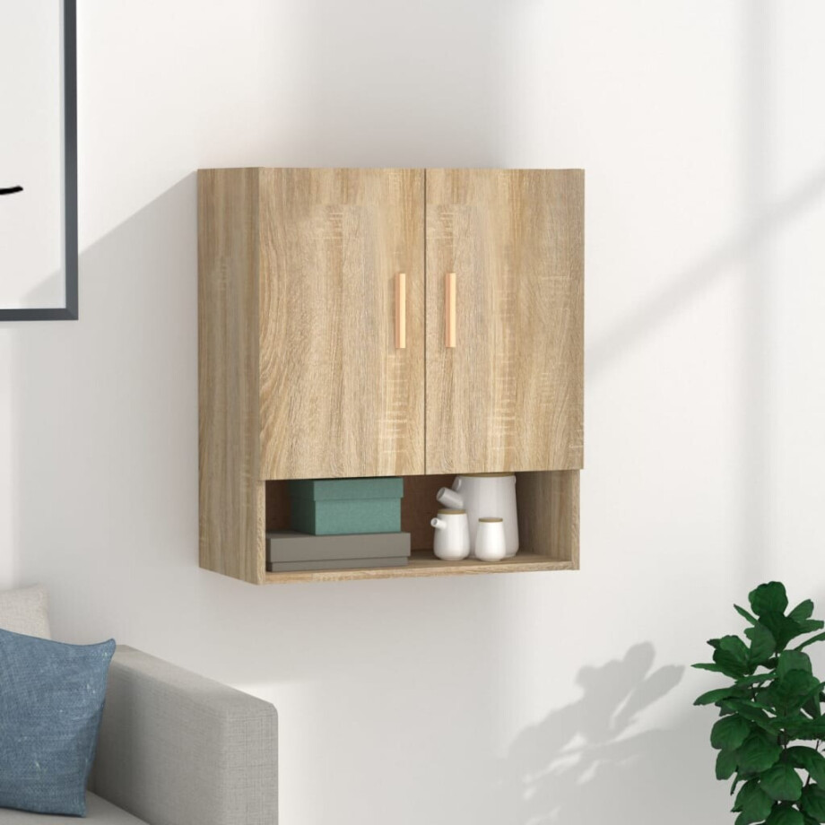 vidaXL Wandkast 60x31x70 cm bewerkt hout sonoma eikenkleurig afbeelding 1