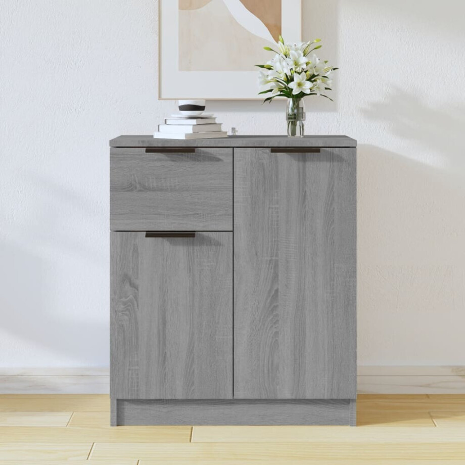 vidaXL Dressoir 60x30x70 cm bewerkt hout grijs sonoma eiken vidaXL Dressoir 60x30x70 cm bewerkt hout grijs sonoma eiken afbeelding 1