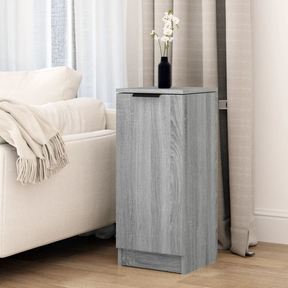 vidaXL Dressoir 30x30x70 cm bewerkt hout grijs sonoma eikenkleurig afbeelding 1