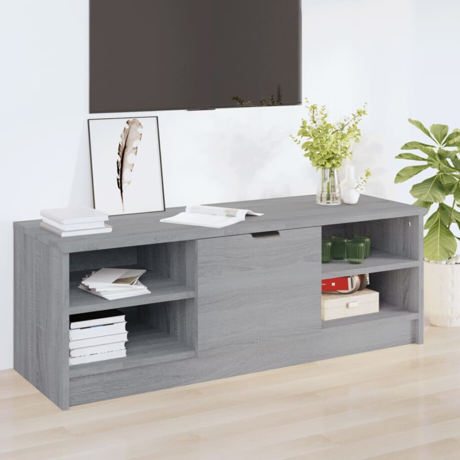 vidaXL Tv-meubel 102x35,5x36,5 cm bewerkt hout grijs sonoma eikenkleur afbeelding 1
