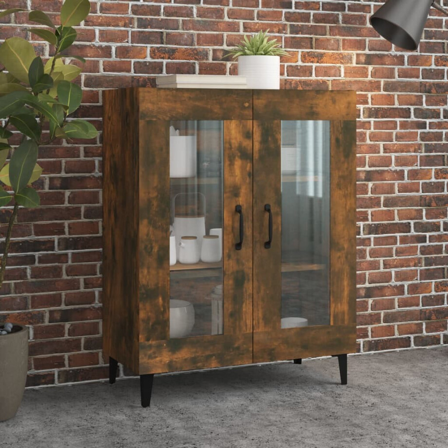 vidaXL Dressoir 69,5x34x90 cm bewerkt hout gerookt eikenkleurig afbeelding 1