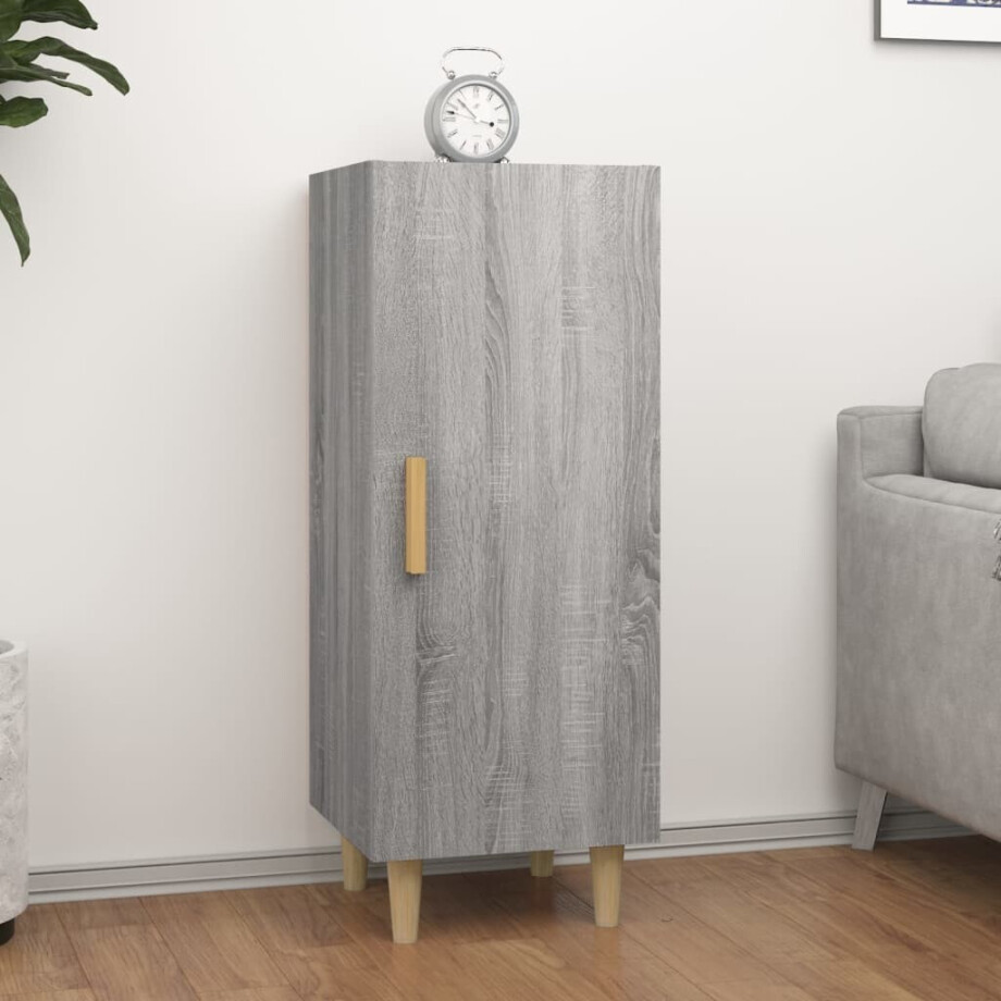vidaXL Dressoir 34,5x34x90 cm bewerkt hout grijs sonoma eikenkleurig afbeelding 1