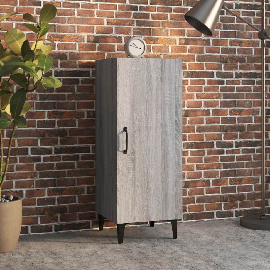 vidaXL Dressoir 34,5x34x90 cm bewerkt hout grijs sonoma eikenkleurig afbeelding 1