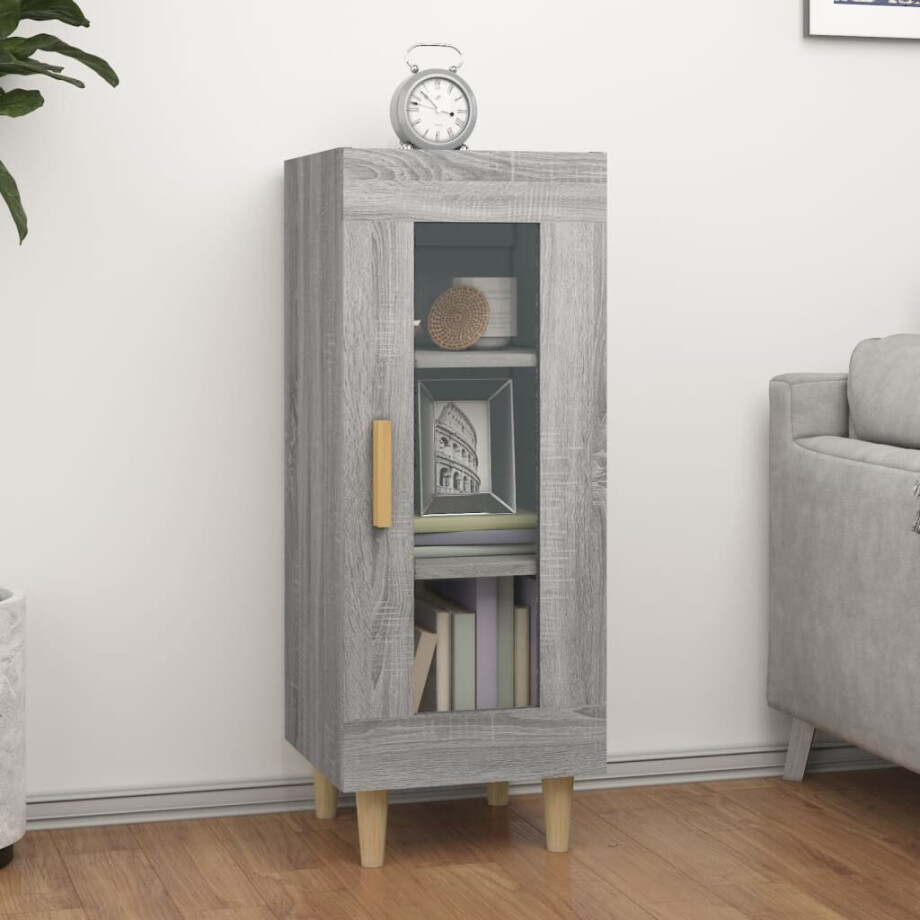 vidaXL Dressoir 34,5x34x90 cm bewerkt hout grijs sonoma eikenkleurig afbeelding 1