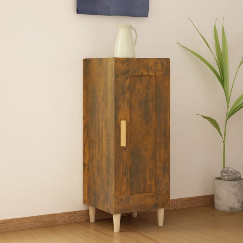 vidaXL Dressoir 34,5x34x90 cm bewerkt hout gerookt eiken afbeelding 1