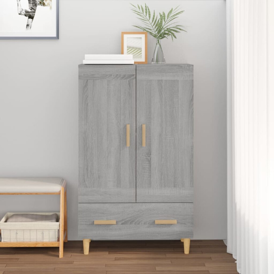 vidaXL Hoge kast 70x31x115 cm bewerkt hout grijs sonoma eikenkleurig afbeelding 1