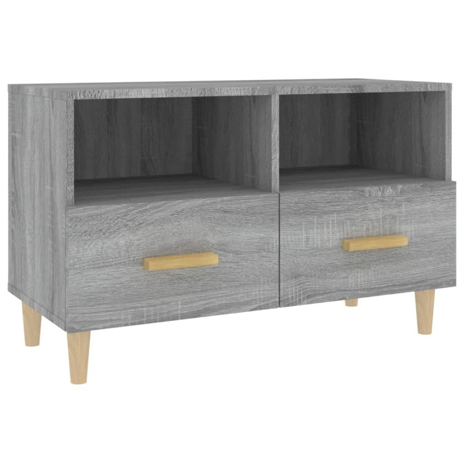 vidaXL Tv-meubel 80x36x50 cm bewerkt hout grijs sonoma eikenkleurig afbeelding 1