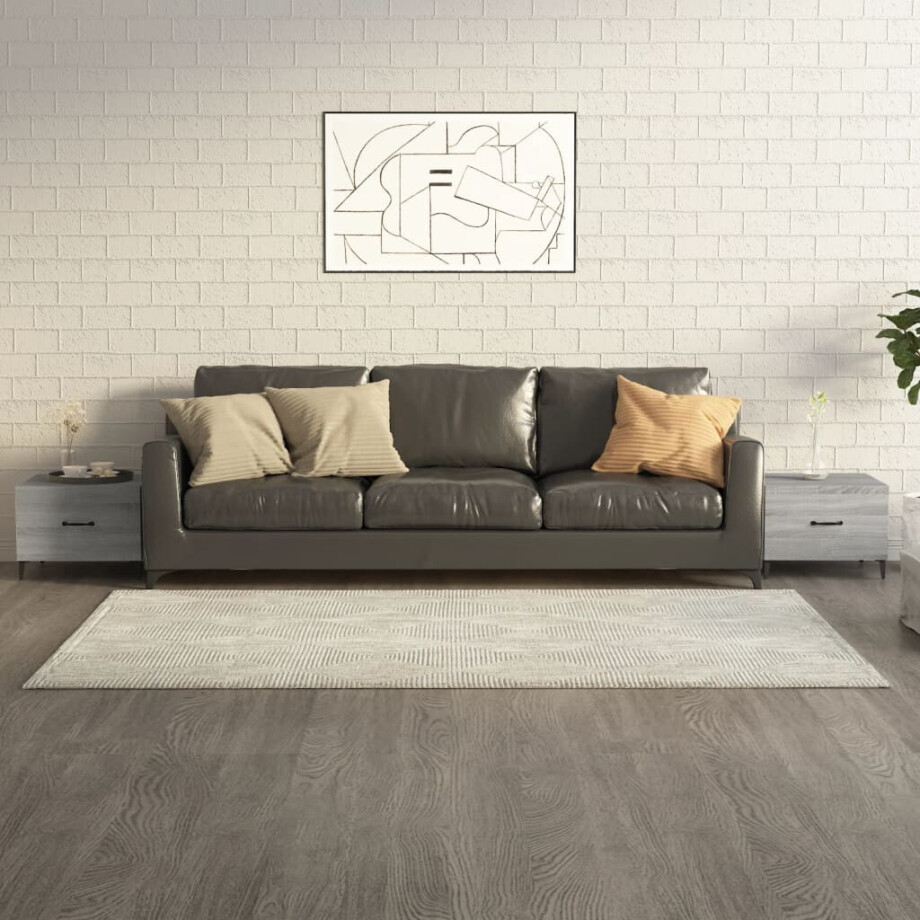 vidaXL Salontafels 2 st met metalen poten 50x50x40 cm grijs sonoma afbeelding 1