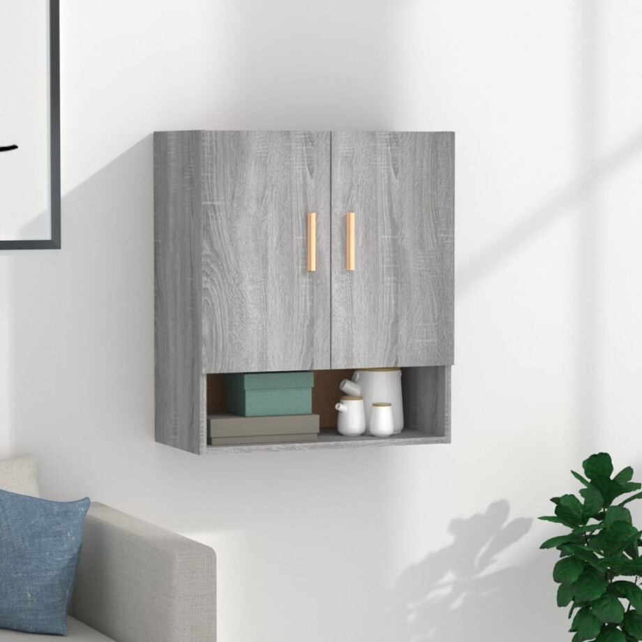vidaXL Wandkast 60x31x70 cm bewerkt hout grijs sonoma eikenkleurig afbeelding 1