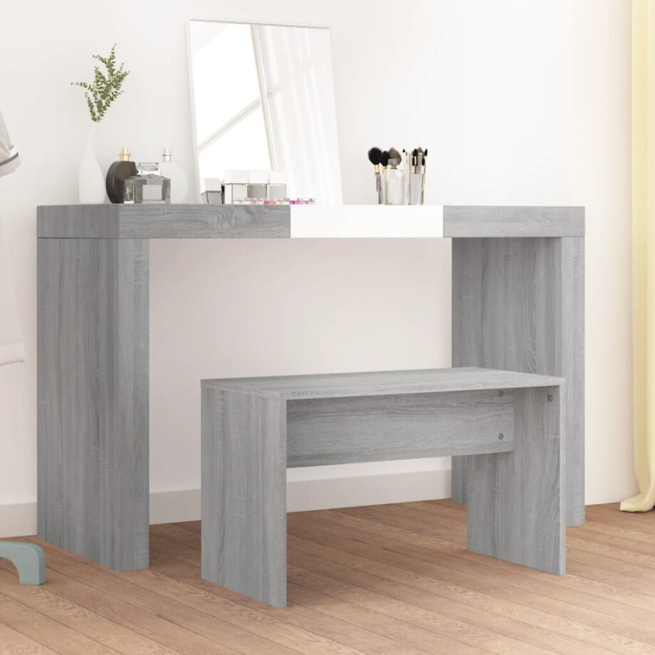 vidaXL Kaptafelkruk 70x35x45 cm bewerkt hout grijs sonoma eikenkleurig afbeelding 1