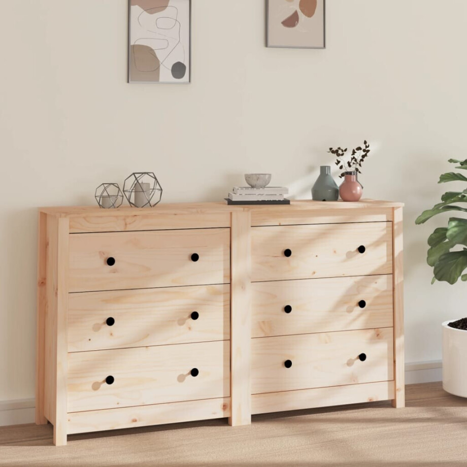 vidaXL Dressoir 140x35x80 cm massief grenenhout vidaXL Dressoir 140x35x80 cm massief grenenhout afbeelding 1