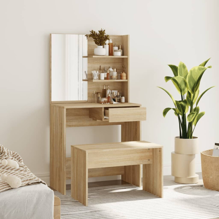 vidaXL Kaptafelset 74,5x40x141 cm sonoma eikenkleurig afbeelding 1