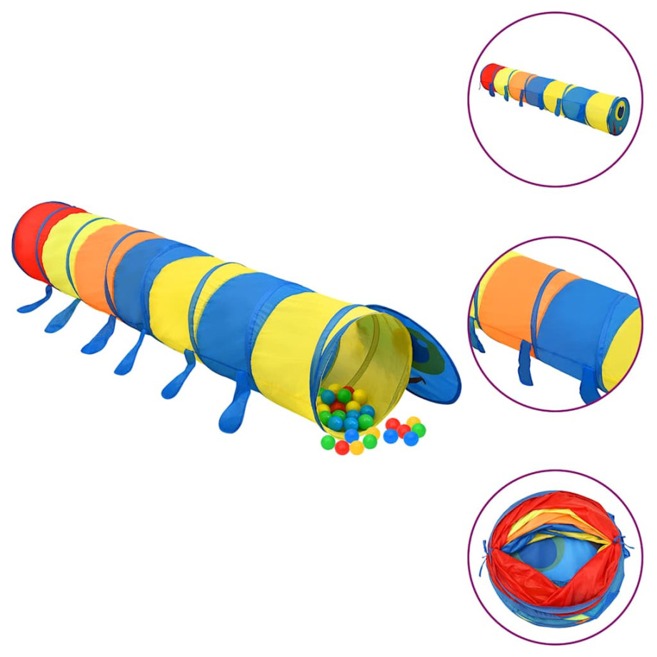 vidaXL Kinderspeeltunnel 245 cm polyester meerkleurig afbeelding 1