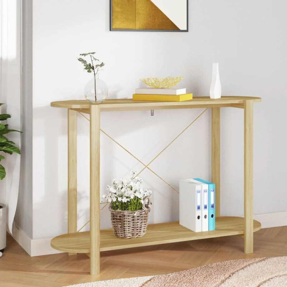 vidaXL Wandtafel 110x38x75 cm bewerkt hout vidaXL Wandtafel 110x38x75 cm bewerkt hout afbeelding 1