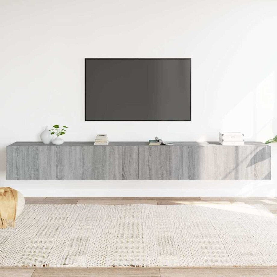 vidaXL 3-delige Tv-meubelset bewerkt hout grijs sonoma eikenkleurig vidaXL 3-delige Tv-meubelset bewerkt hout grijs sonoma eikenkleurig afbeelding 1
