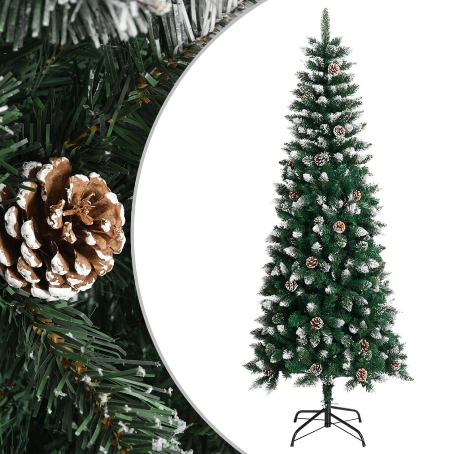 vidaXL Kunstkerstboom met standaard 210 cm PVC groen vidaXL Kunstkerstboom met standaard 210 cm PVC groen afbeelding 1