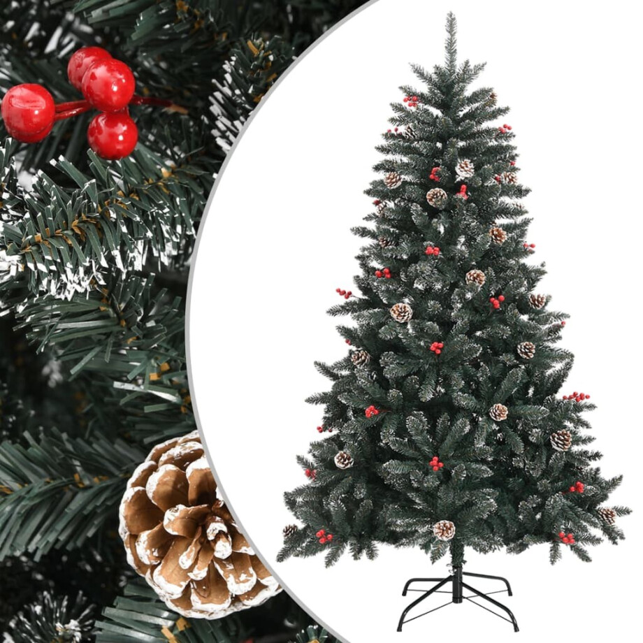 vidaXL Kunstkerstboom met standaard 120 cm PVC groen afbeelding 1