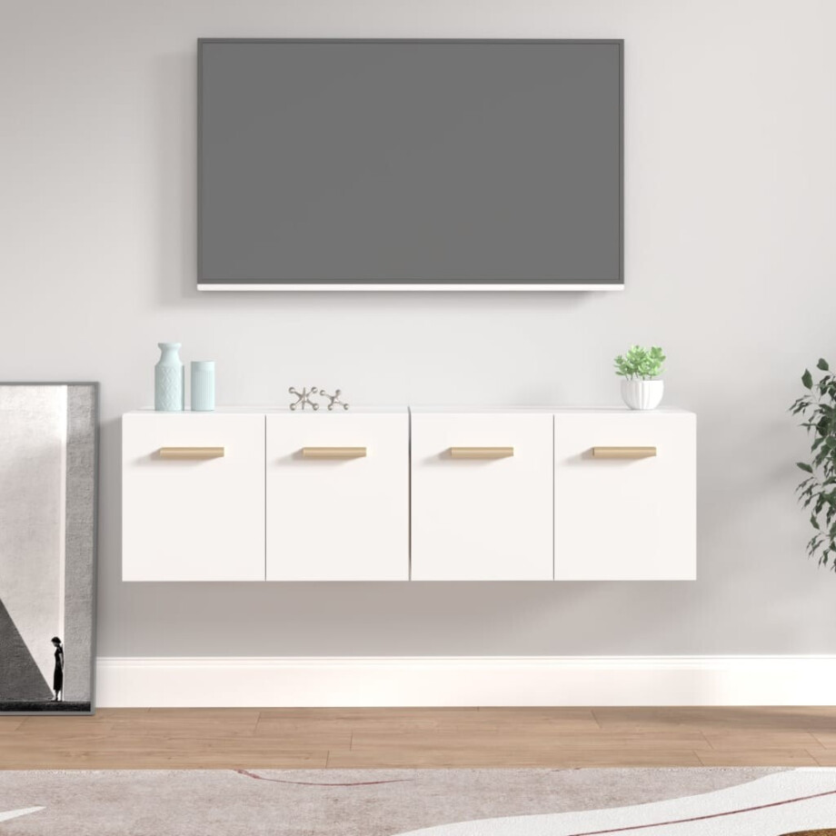 vidaXL Wandkasten 2 st 60x36,5x35 cm bewerkt hout wit vidaXL Wandkasten 2 st 60x36,5x35 cm bewerkt hout wit afbeelding 1