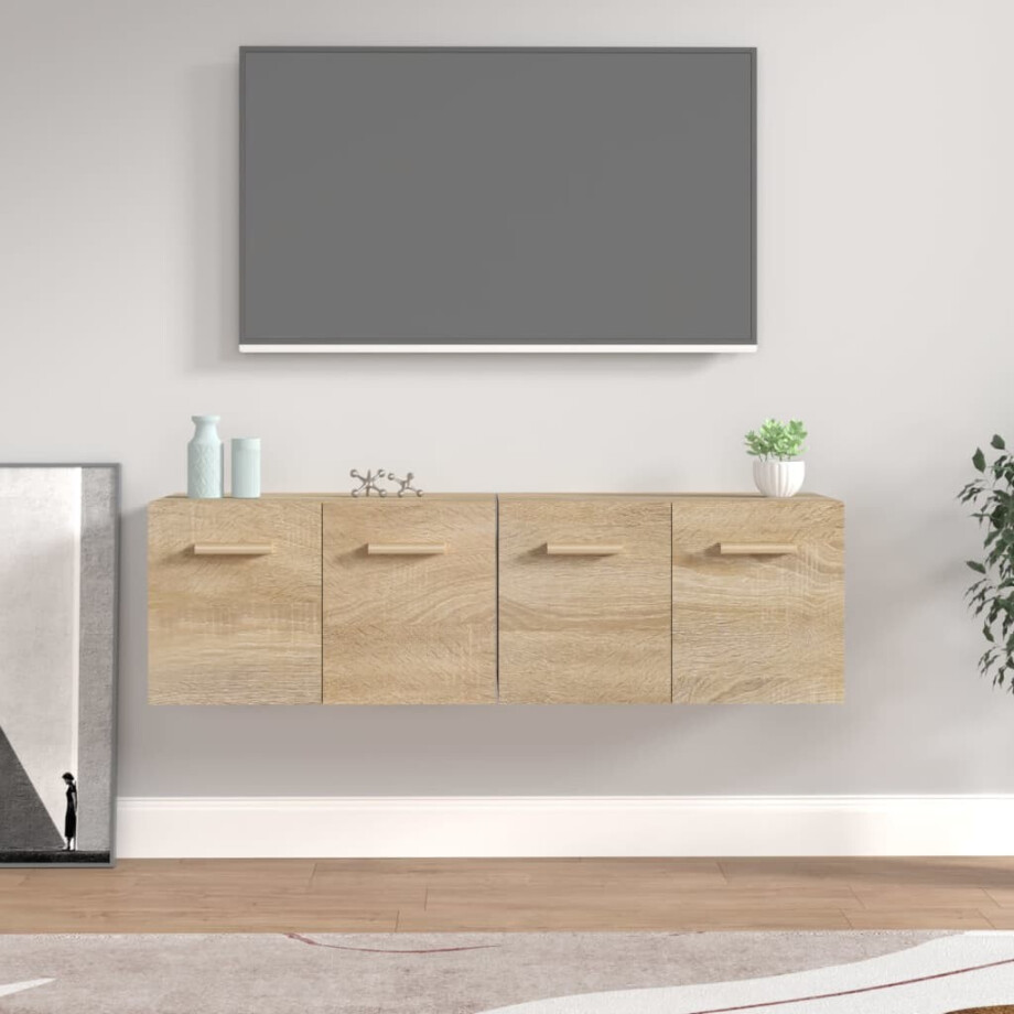 vidaXL Wandkasten 2 st 60x36,5x35 cm bewerkt hout sonoma eikenkleurig vidaXL Wandkasten 2 st 60x36,5x35 cm bewerkt hout sonoma eikenkleurig afbeelding 1