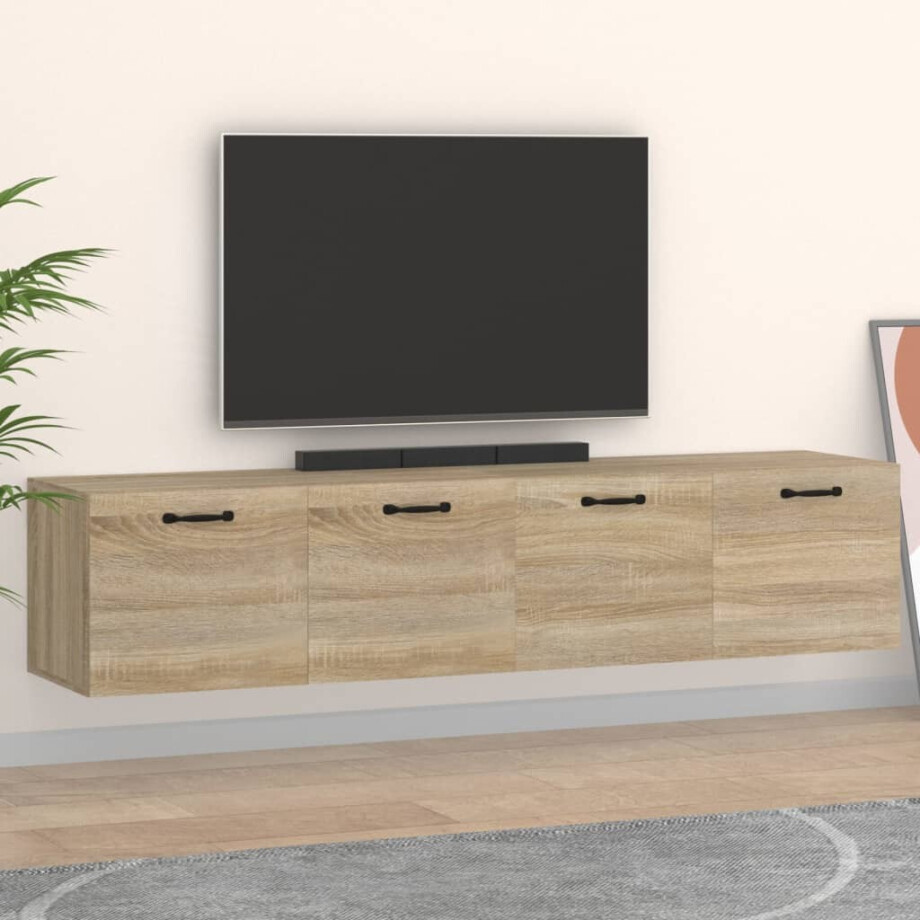 vidaXL Wandkasten 2 st 60x36,5x35 cm bewerkt hout sonoma eikenkleurig vidaXL Wandkasten 2 st 60x36,5x35 cm bewerkt hout sonoma eikenkleurig afbeelding 1
