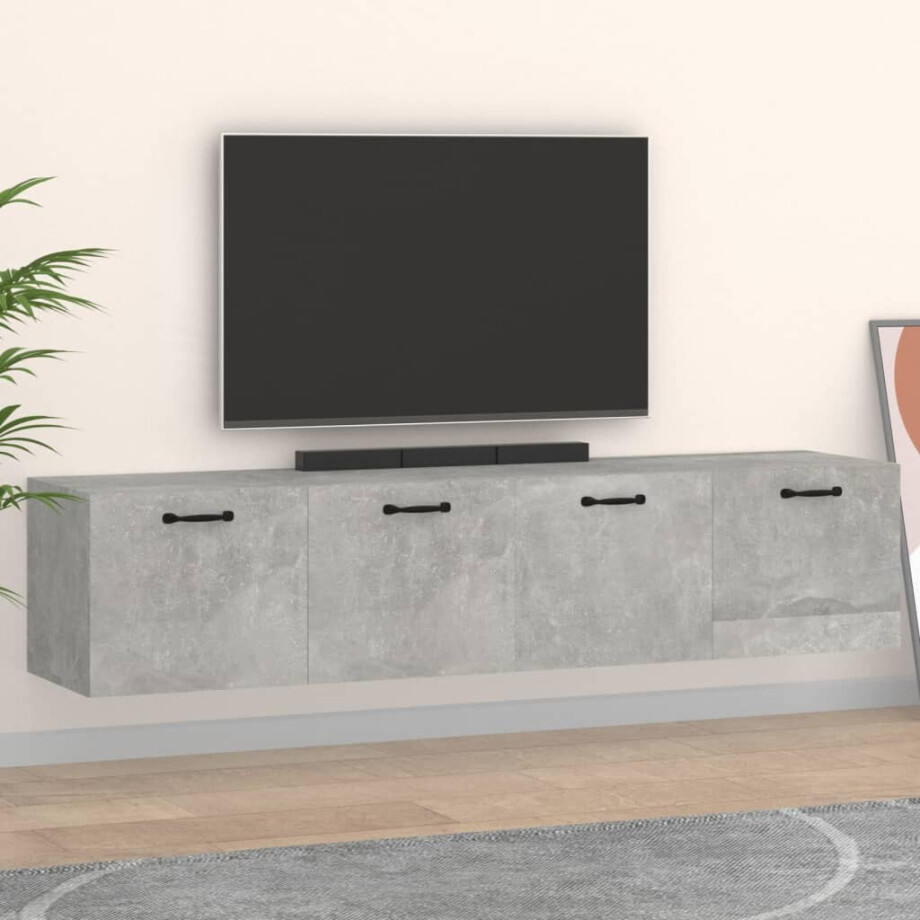 vidaXL Wandkasten 2 st 60x36,5x35 cm bewerkt hout betongrijs vidaXL Wandkasten 2 st 60x36,5x35 cm bewerkt hout betongrijs afbeelding 1