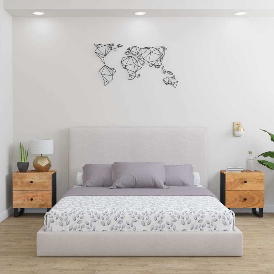 vidaXL Nachtkastjes 2 st 40x33x46 cm massief acaciahout vidaXL Nachtkastjes 2 st 40x33x46 cm massief acaciahout afbeelding 1