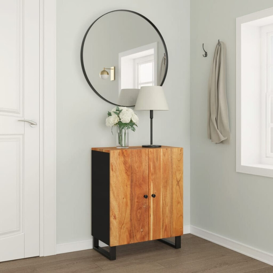 vidaXL Dressoir 60x33x75 cm massief acaciahout afbeelding 1