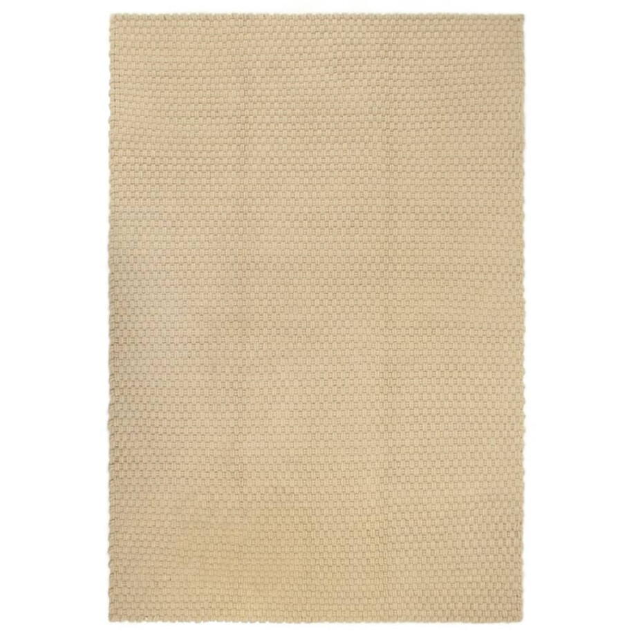 vidaXL Vloerkleed rechthoekig 120x180 cm katoen naturel afbeelding 1