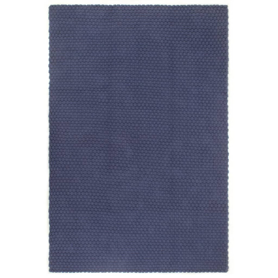 vidaXL Vloerkleed rechthoekig 120x180 cm katoen marineblauw afbeelding 1