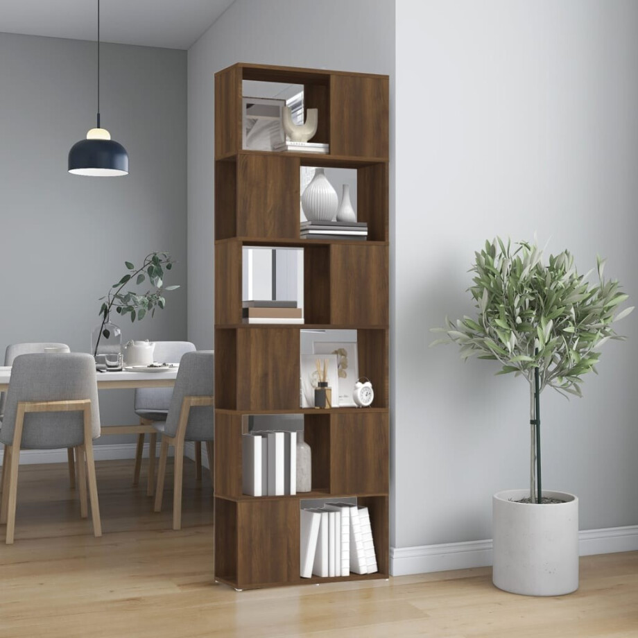 vidaXL Boekenkast/kamerscherm 60x24x186 cm bruin eikenkleur afbeelding 1