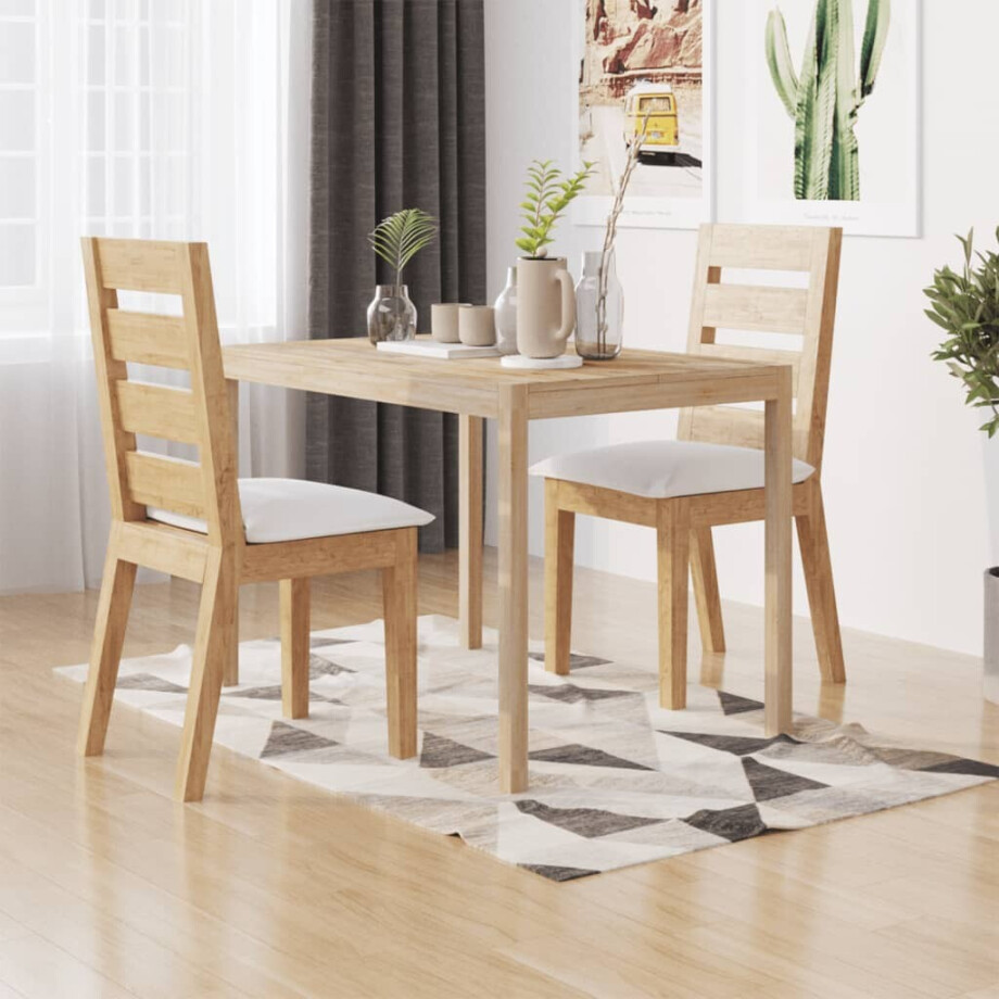 vidaXL Eettafel 110x70x75 cm massief acaciahout afbeelding 1