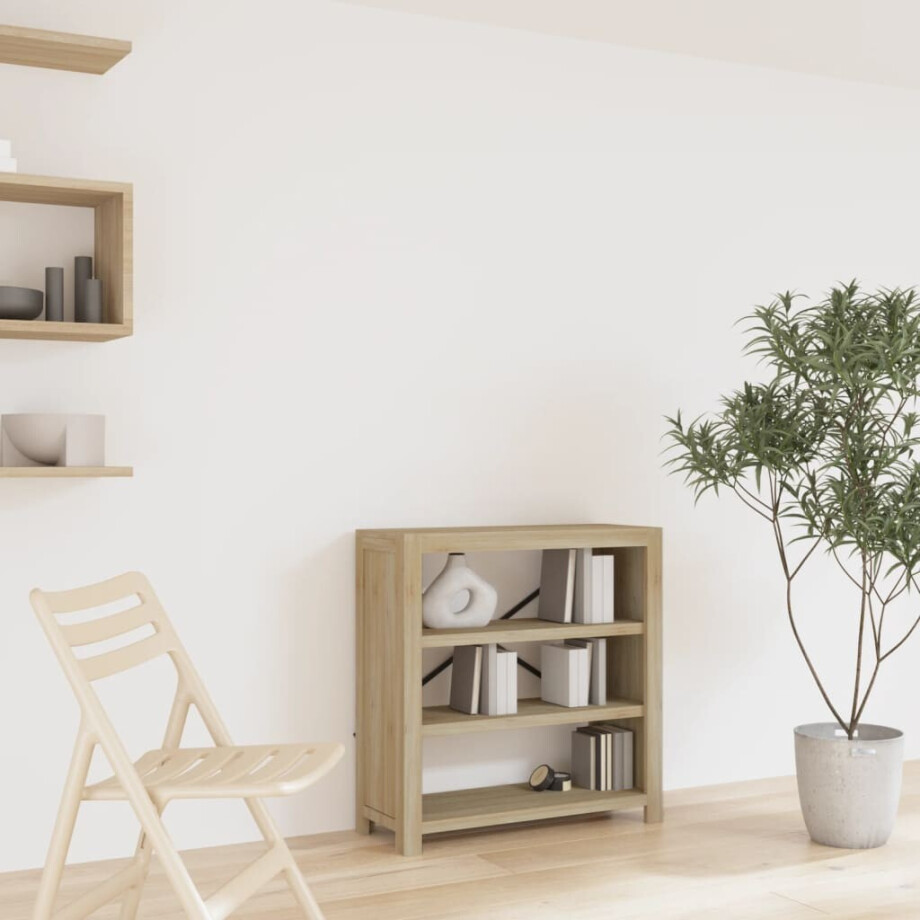 vidaXL Boekenkast met 3 schappen 80x30x80 cm massief acaciahout afbeelding 1