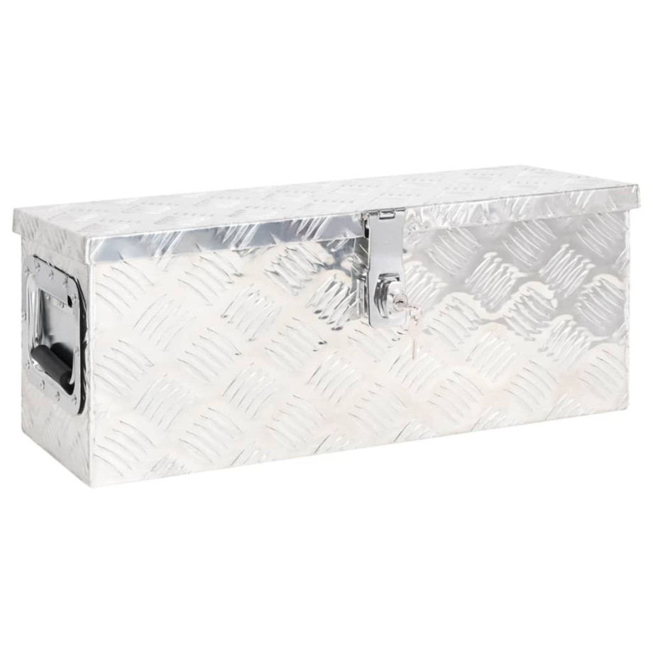 vidaXL Opbergbox 60x23,5x23 cm aluminium zilverkleurig afbeelding 1