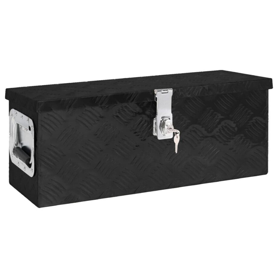 vidaXL Opbergbox 60x23,5x23 cm aluminium zwart vidaXL Opbergbox 60x23,5x23 cm aluminium zwart afbeelding 1