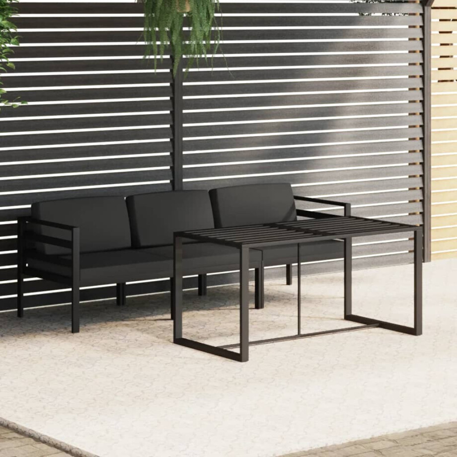 vidaXL 4-delige Loungeset met kussens aluminium antracietkleurig afbeelding 1