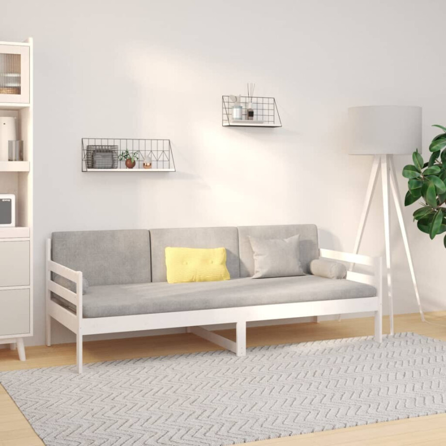 vidaXL Slaapbank zonder matras 90x190 cm massief grenenhout wit afbeelding 1