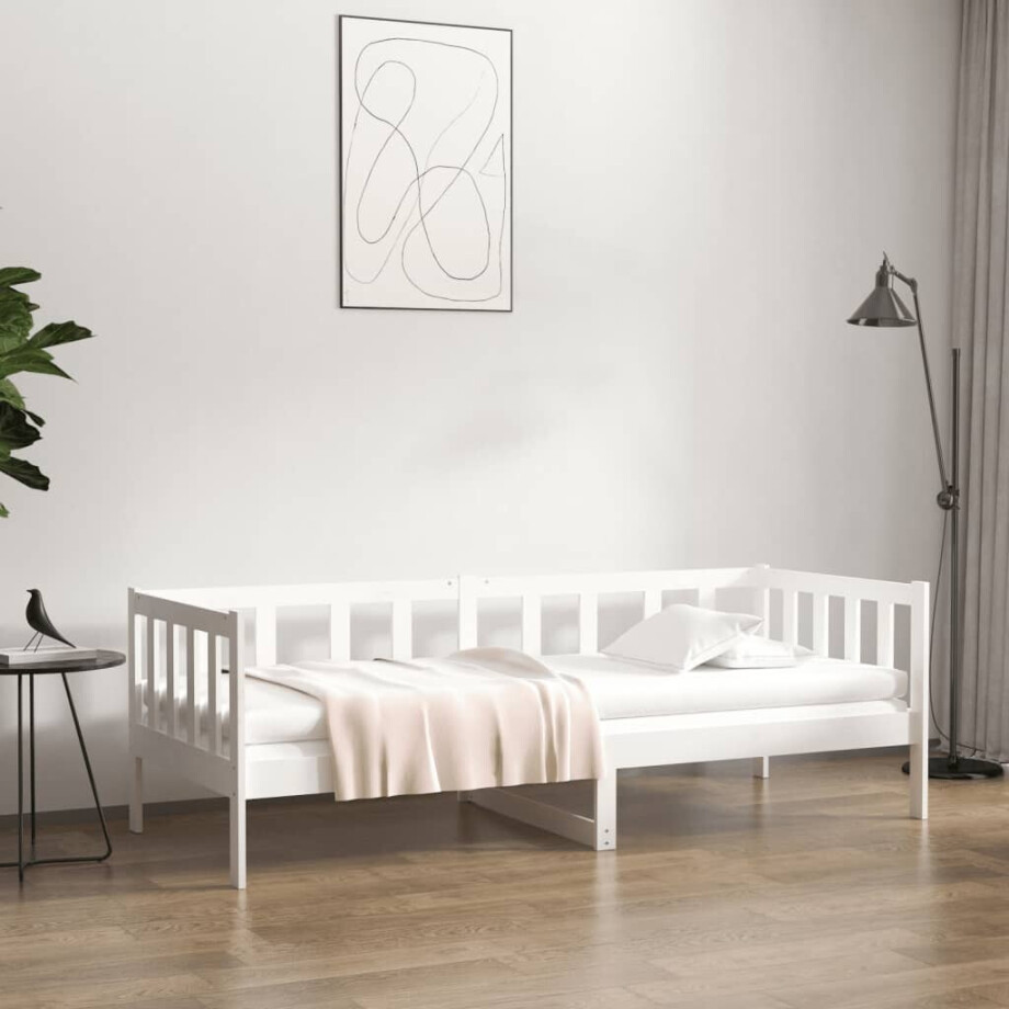 vidaXL Slaapbank zonder matras 90x190 cm massief grenenhout wit afbeelding 1