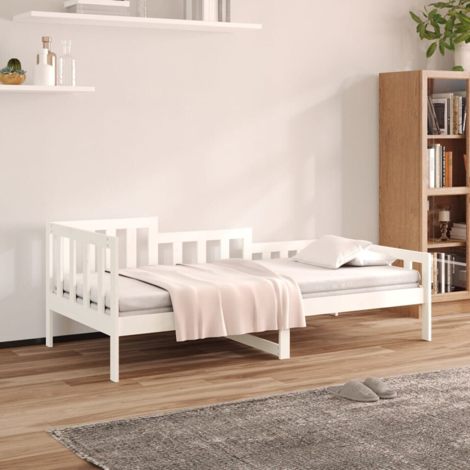 vidaXL Slaapbank zonder matras 90x200 cm massief grenenhout wit afbeelding 1