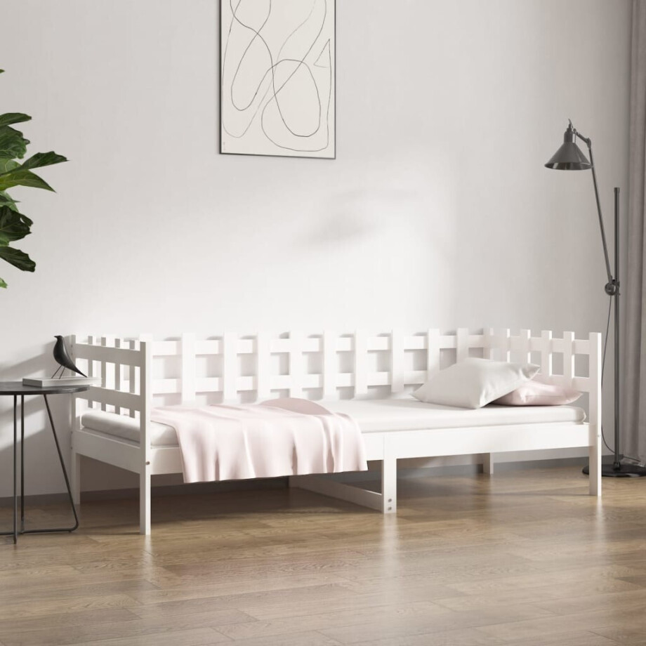 vidaXL Slaapbank zonder matras 90x190 cm massief grenenhout wit afbeelding 1