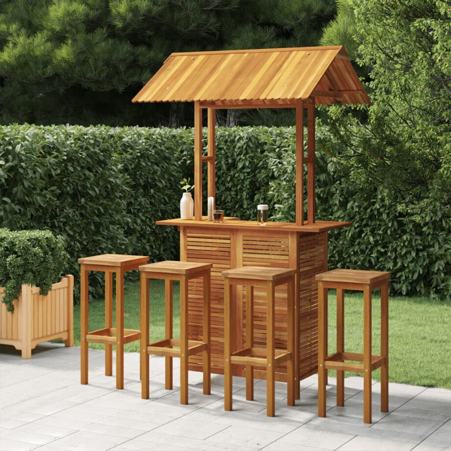 vidaXL 5-delige Tuinbarset massief acaciahout vidaXL 5-delige Tuinbarset massief acaciahout afbeelding 1
