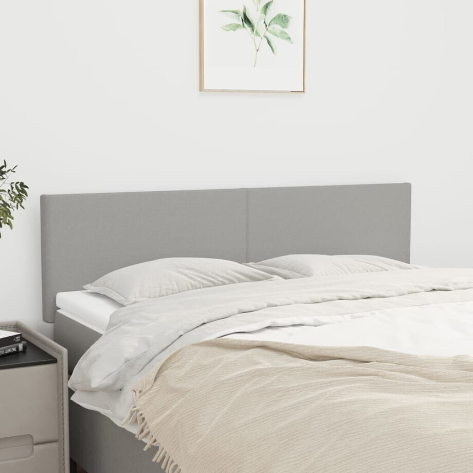 vidaXL Hoofdborden 2 st 72x5x78/88 cm stof lichtgrijs vidaXL Hoofdborden 2 st 72x5x78/88 cm stof lichtgrijs afbeelding 1