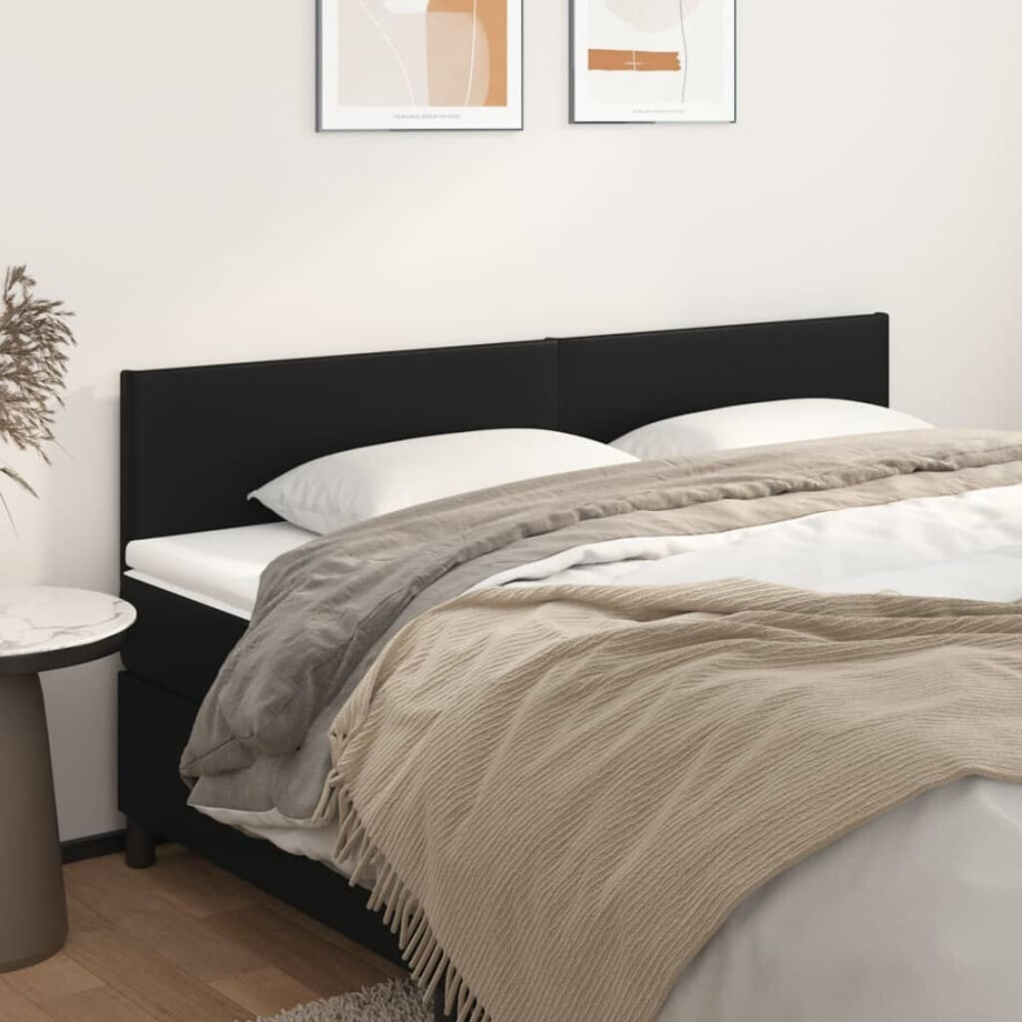 vidaXL Hoofdborden 2 st 80x5x78/88 cm kunstleer zwart afbeelding 1